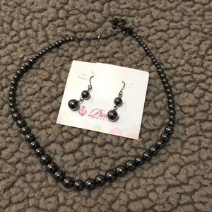 Black pearl jewelry set